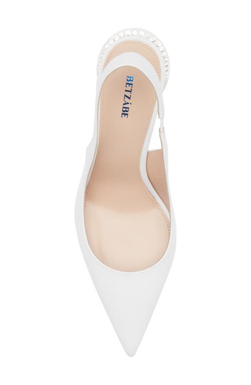 Betzábe Eva Crystal Slingback Pump In White Nappa