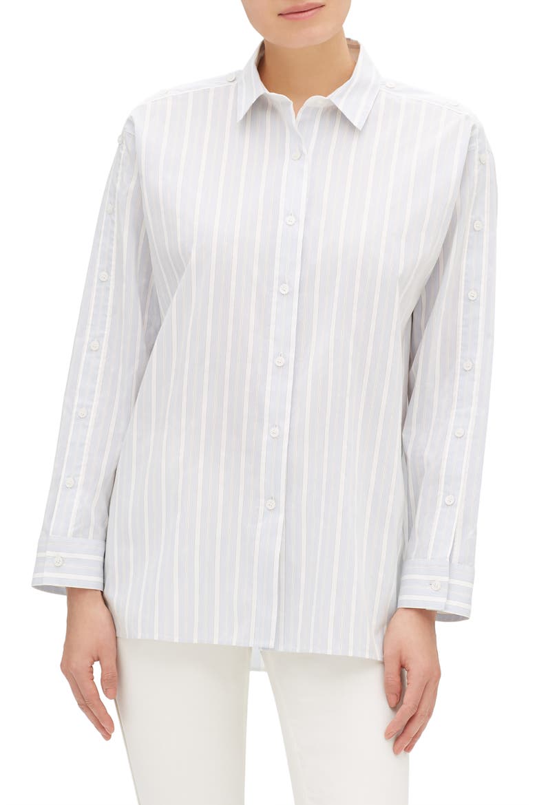 Trinity Boulevard Stripe Blouse, Main, color, AERIAL BLUE MULTI