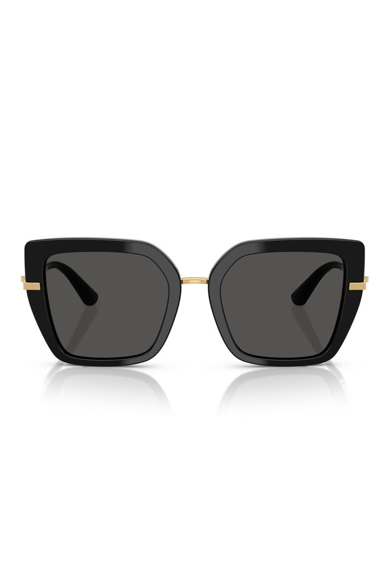 53mm Butterfly Sunglasses, Main, color, BLACK