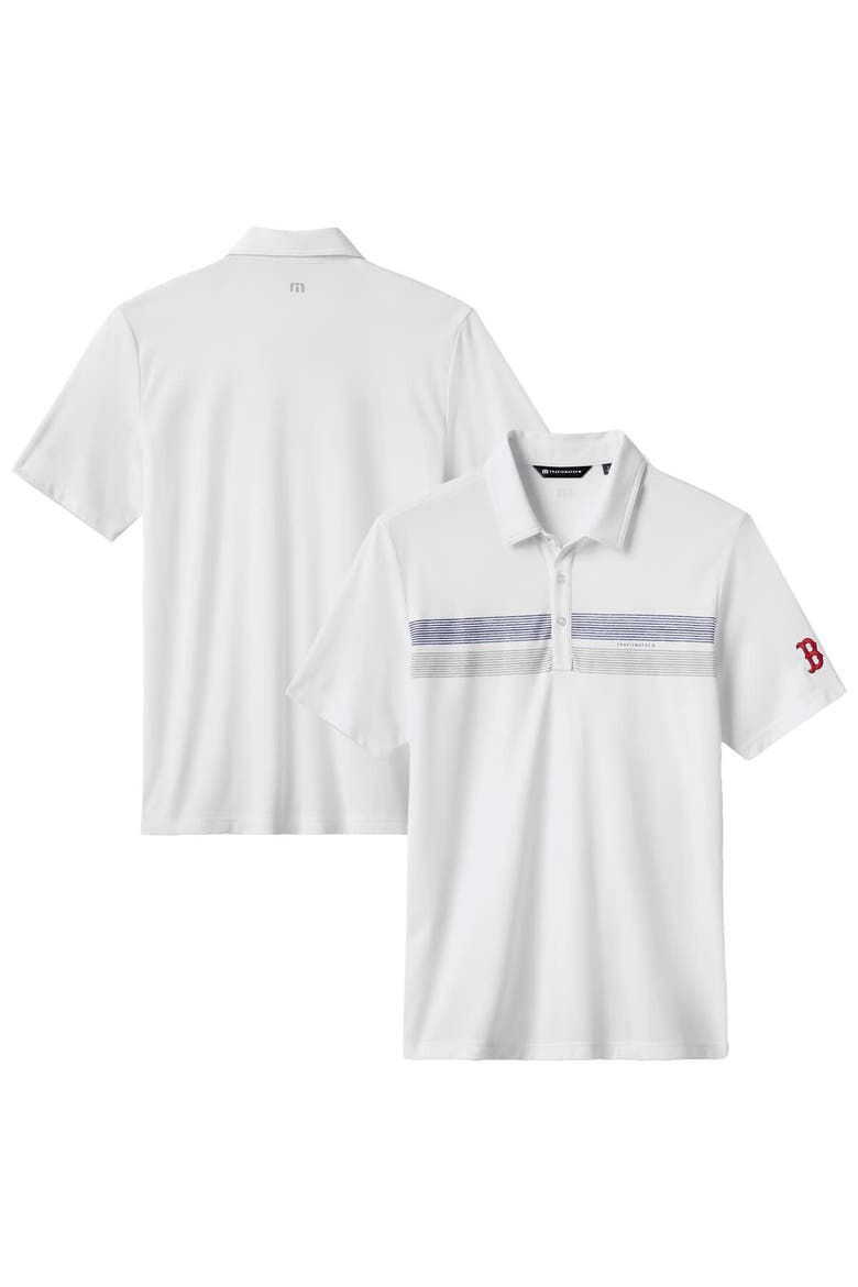 Men's TravisMathew White Boston Red Sox Top Recruit Tri-Blend Polo, Alternate, color, White