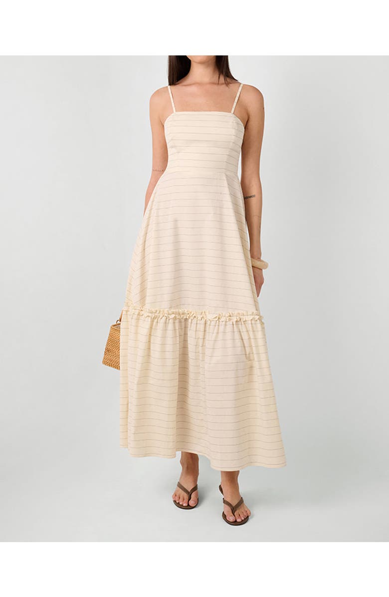 WeWoreWhat Ruffle Flare Midi Dress, Main, color,