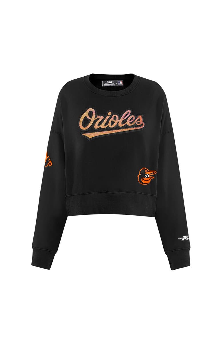 PRO STANDARD Women's Pro Standard Black Baltimore Orioles Game Day Classics Crewneck Pullover Sweatshirt, Alternate, color, 