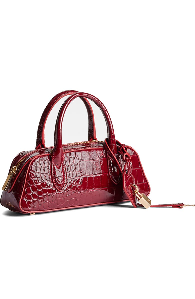 Sam Edelman Micro Nori Faux Leather Bowler Satchel, Alternate, color, Bordeaux