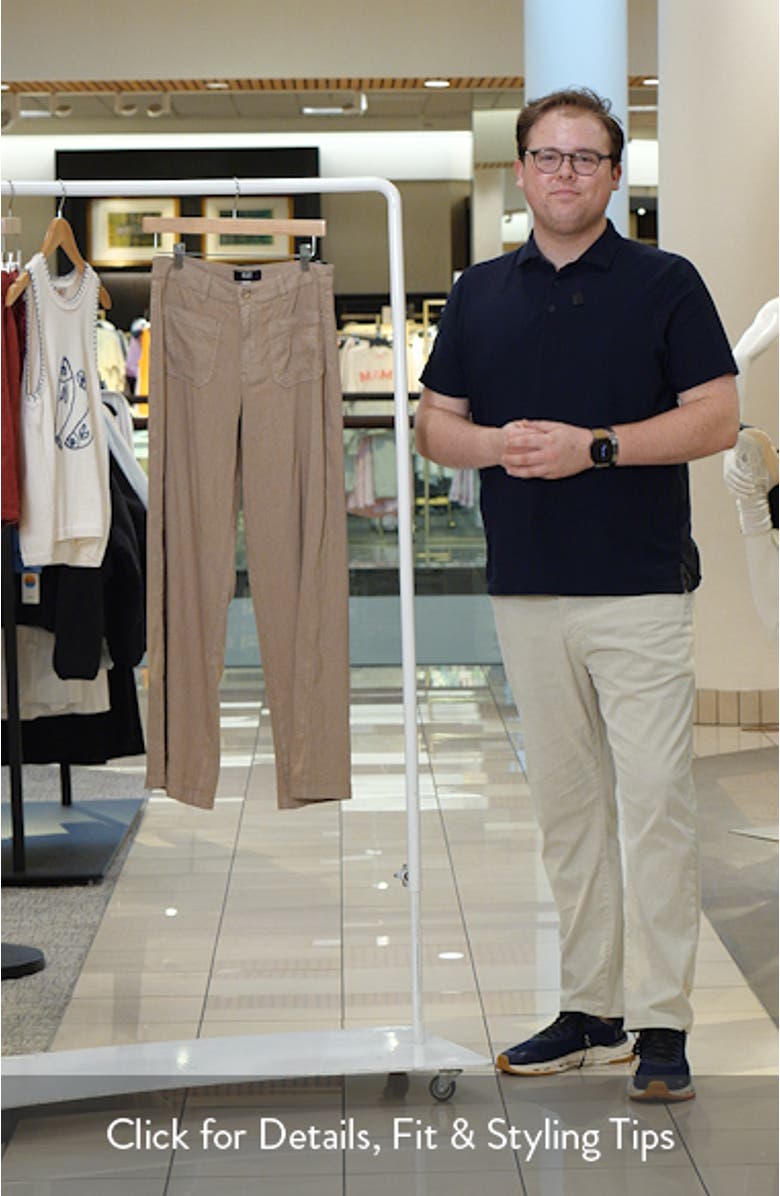 Meg Patch Pocket High Waist Wide Leg Linen Blend Pants, sales video thumbnail