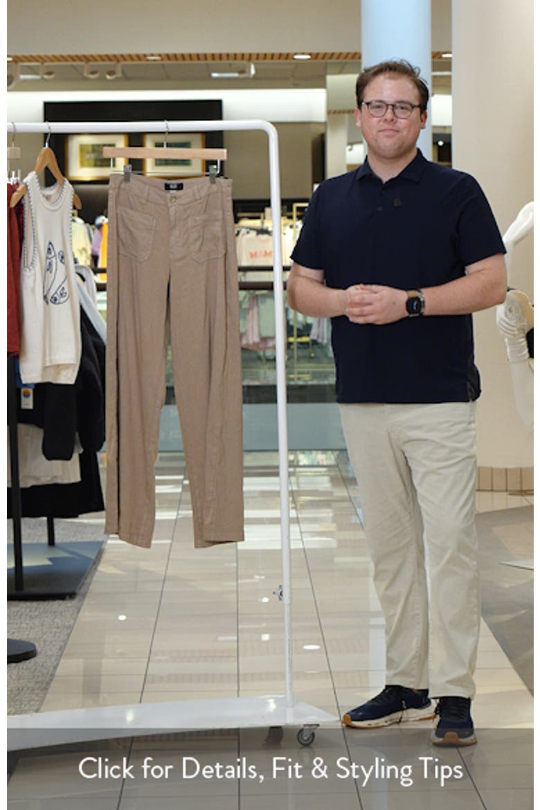 Meg Patch Pocket High Waist Wide Leg Linen Blend Pants video