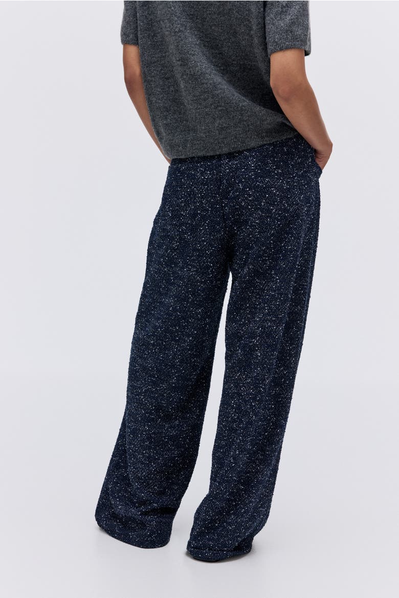 Bouclé Trousers, Alternate, color, Navy blue melange