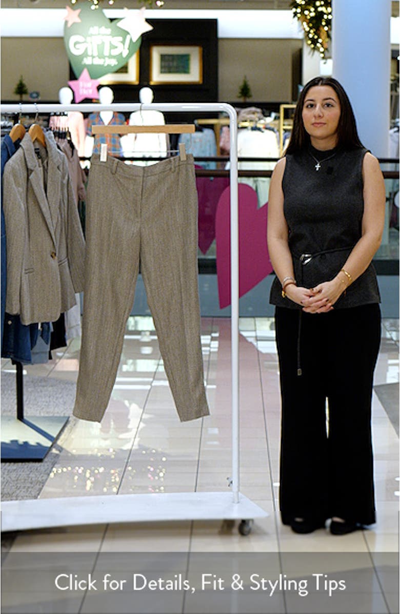 Easy High Waist Herringbone Crop Pants, sales video thumbnail