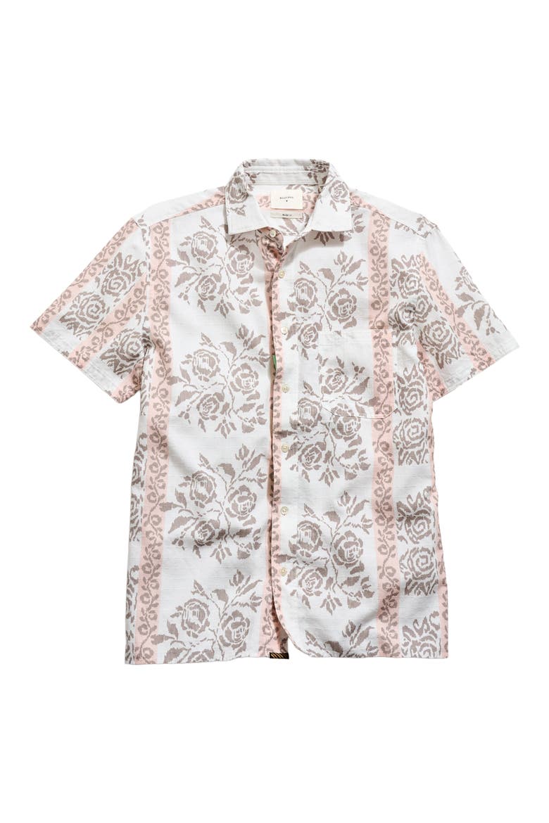 Textural Print Short Sleeve Shirt, Alternate, color, TINTED WHITE MULTI