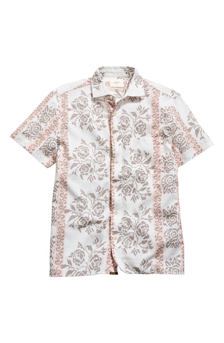 Billy Reid Textural Print Short Sleeve Shirt, Alternate, color, Tinted White Multi