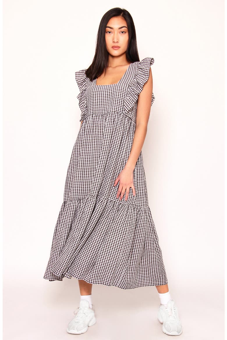 Wendy Gingham Sundress, Alternate, color, BLACK / WHITE