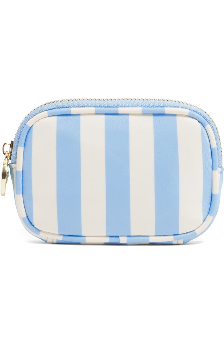 Stoney Clover Lane Micro Stripe Nylon Pouch, Main, color, Periwinkle Stripes