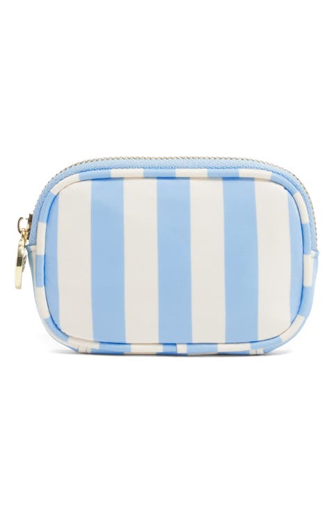 Micro Stripe Nylon Pouch