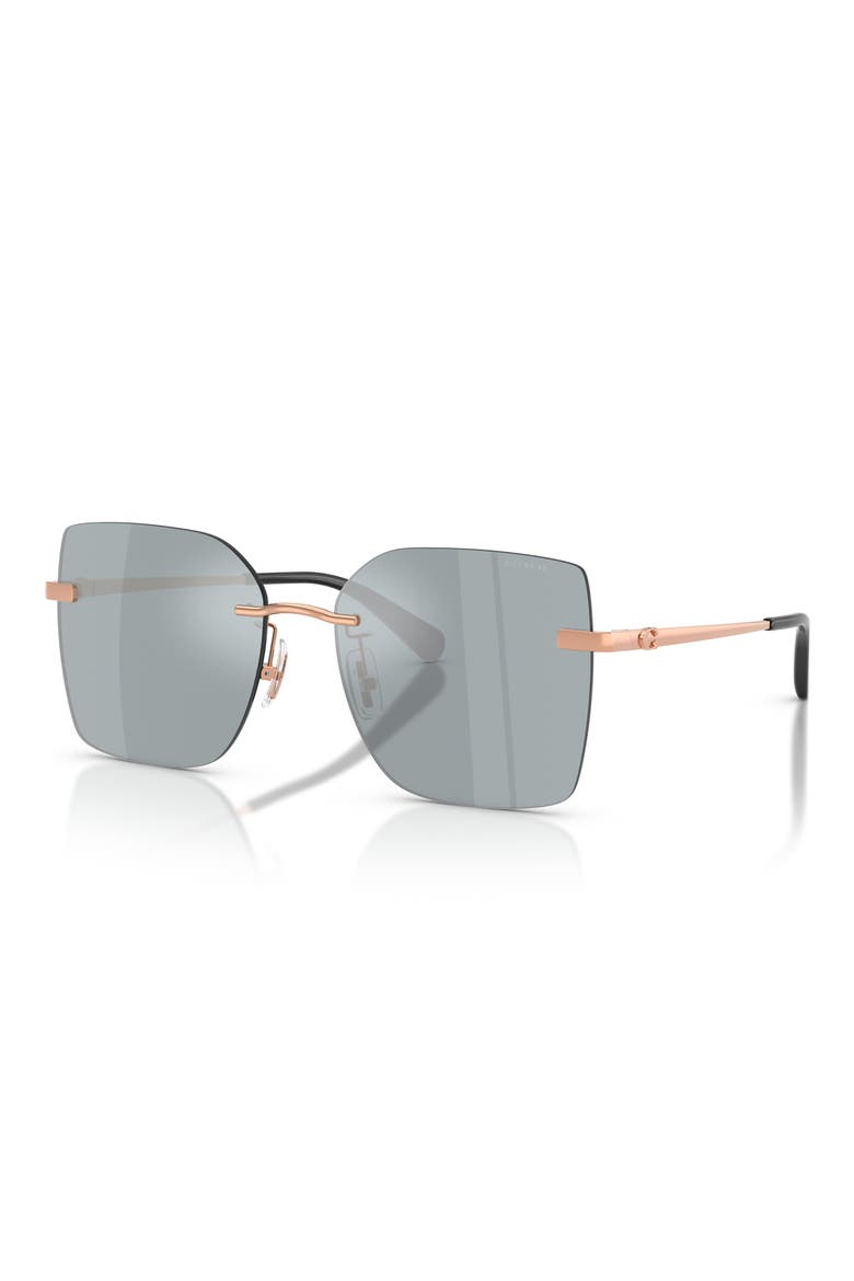 57mm Square Sunglasses, Alternate, color, SHINY ROSE GOLD / GREY MIRROR