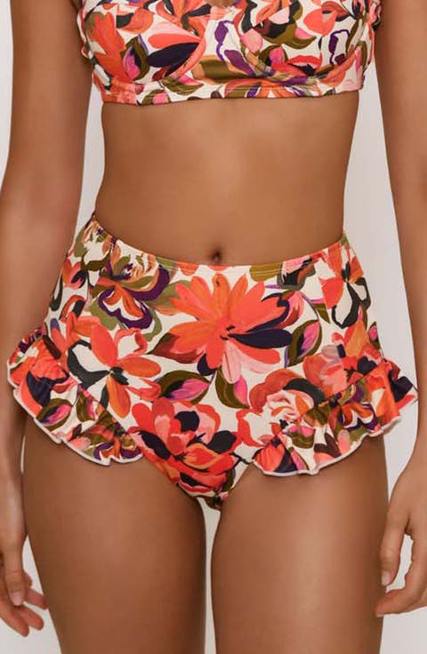 Ruffle High Waist Bikini Bottoms