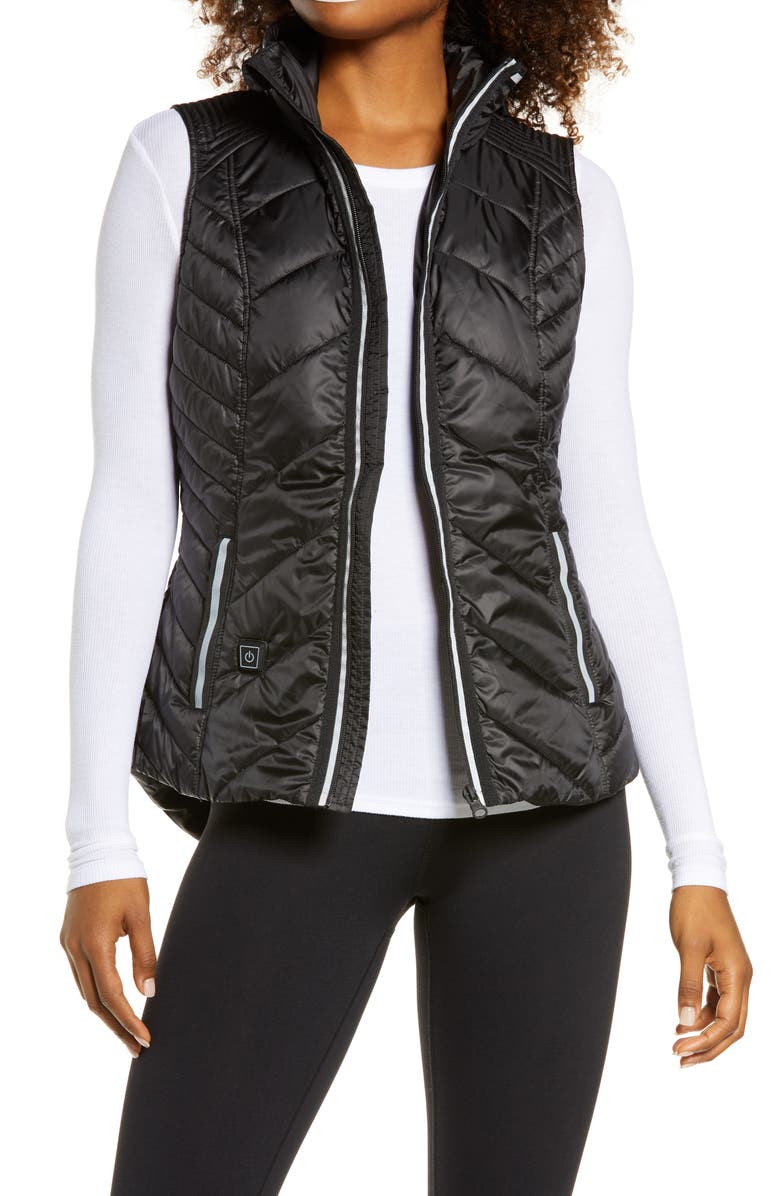Blanc Noir Heat Smart Quilted Vest, Main, color, 