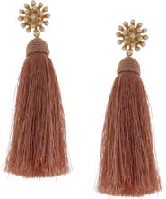 OLIVIA WELLES Briella Imitation Pearl & Tassel Drop Earrings