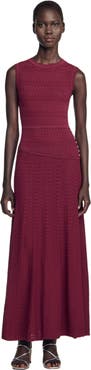 SANDRO Pointelle knit maxi dress