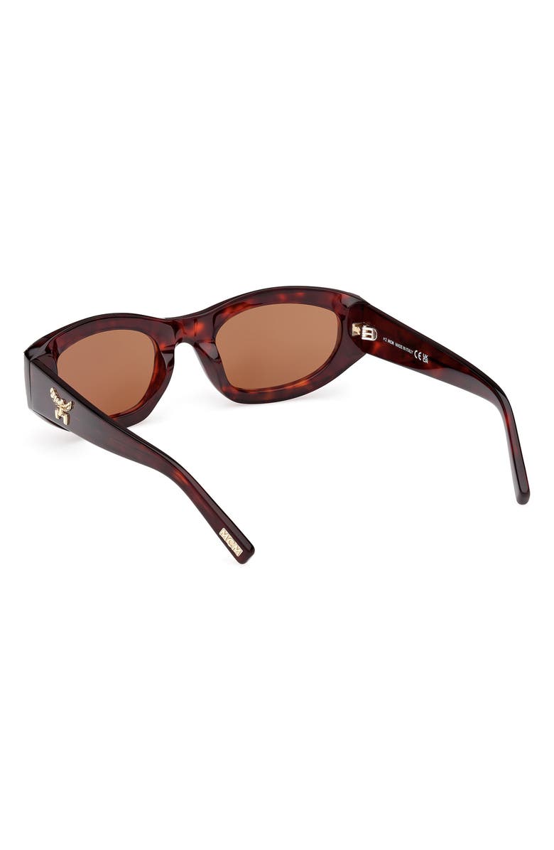 MCM 53mm Oval Sunglasses, Alternate, color, Dark Havana / Roviex