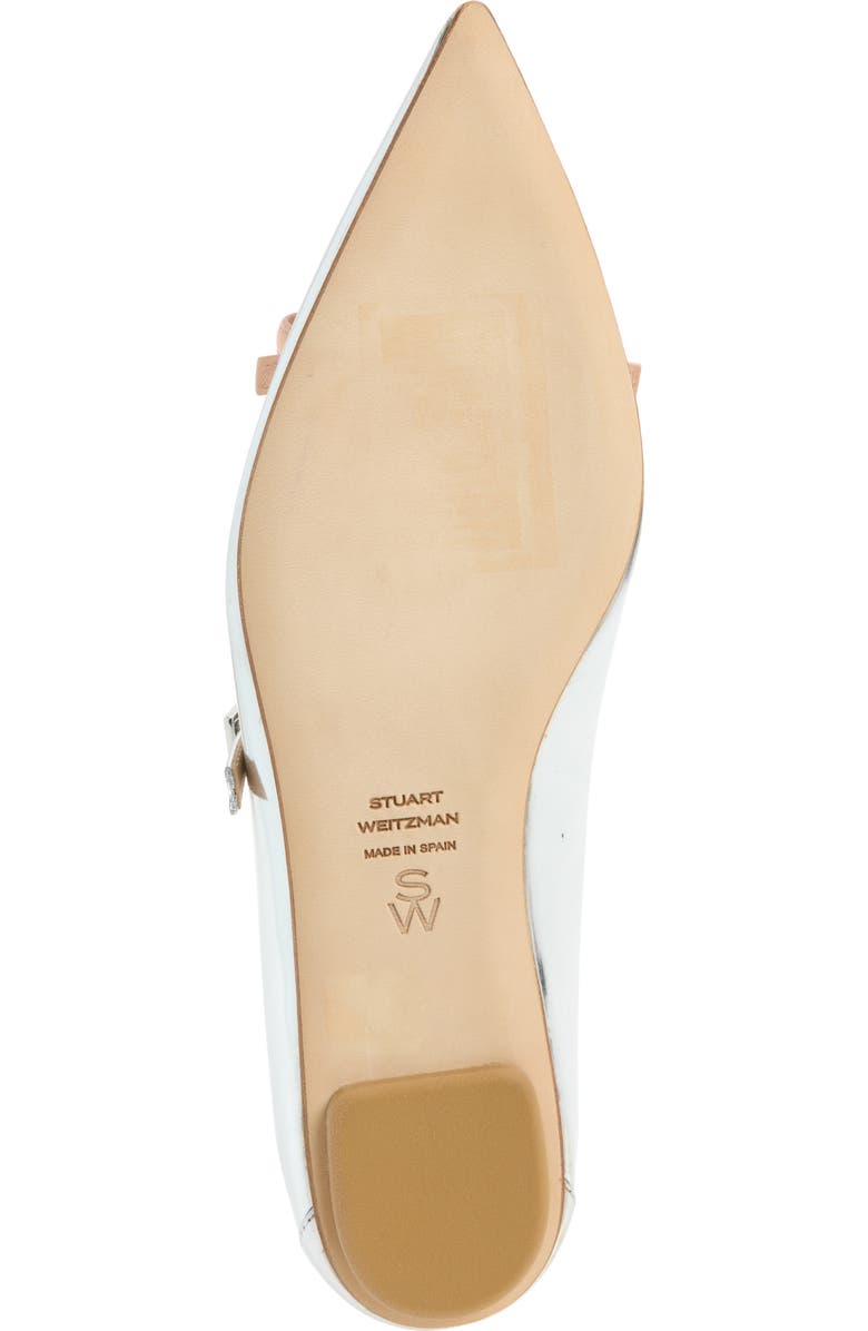Stuart Weitzman Felicity Bow Mary Jane Flat, Alternate, color, Silver/ Poudre