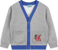KENZO Kids' Logo Patch Fleece Varsity Cardigan