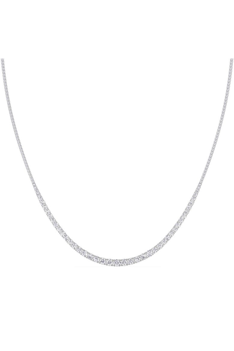 10Ct Graduated Diamond Tennis Necklace Lab Grown 14k Gold 18", Main, color, White Gold