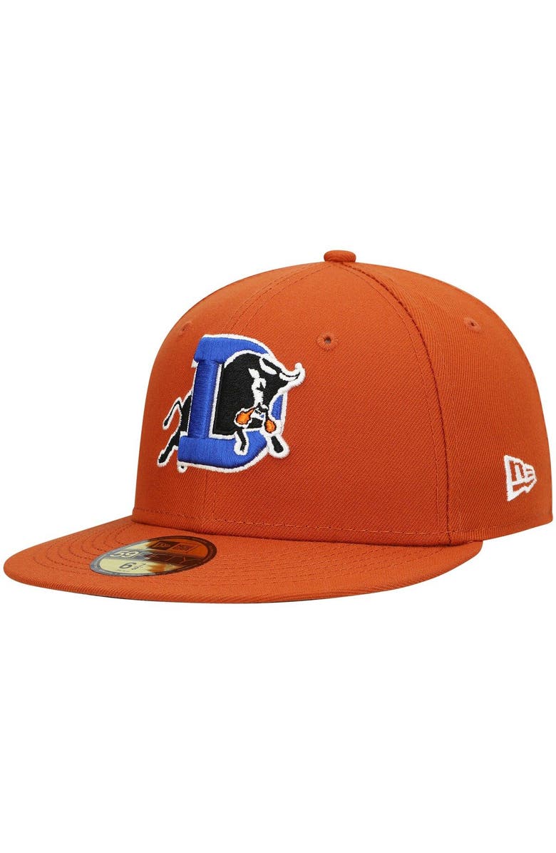 New Era Men's New Era Orange Durham Bulls Authentic Collection Team Alternate 59FIFTY Fitted Hat, Alternate, color, Orange