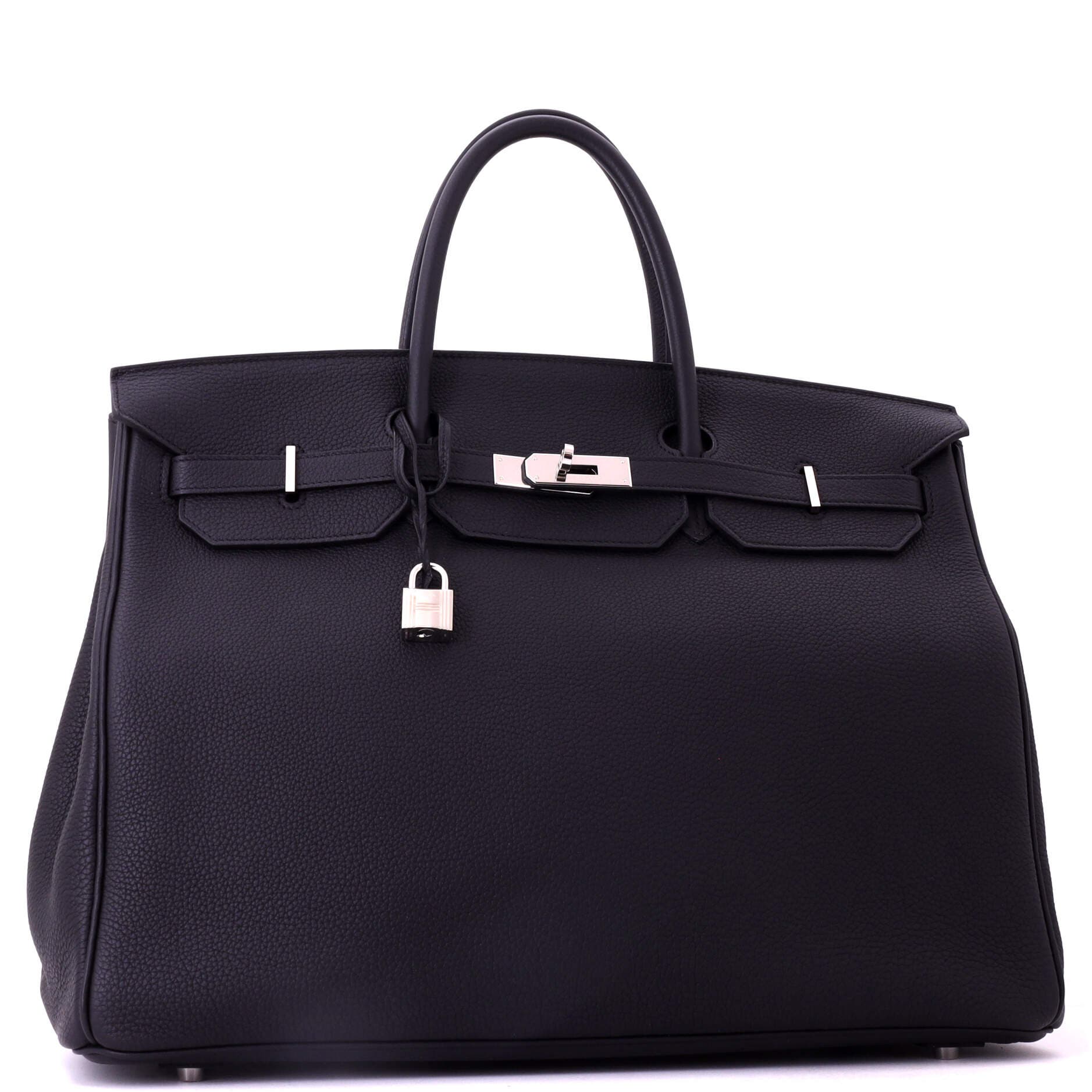Pre-Owned Hermes Birkin Handbag Black Togo with Palladium Hardware 40, Alternate, color, Noir