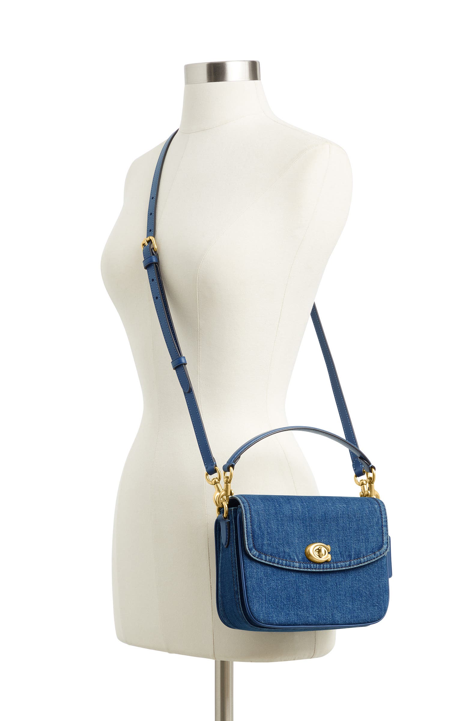 COACH Cassie Denim Top Handle Bag, Alternate, color, 