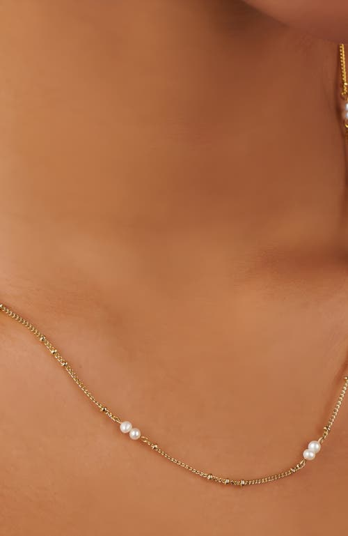 Little Sky Stone Vivienne Pearl Necklace In Gold