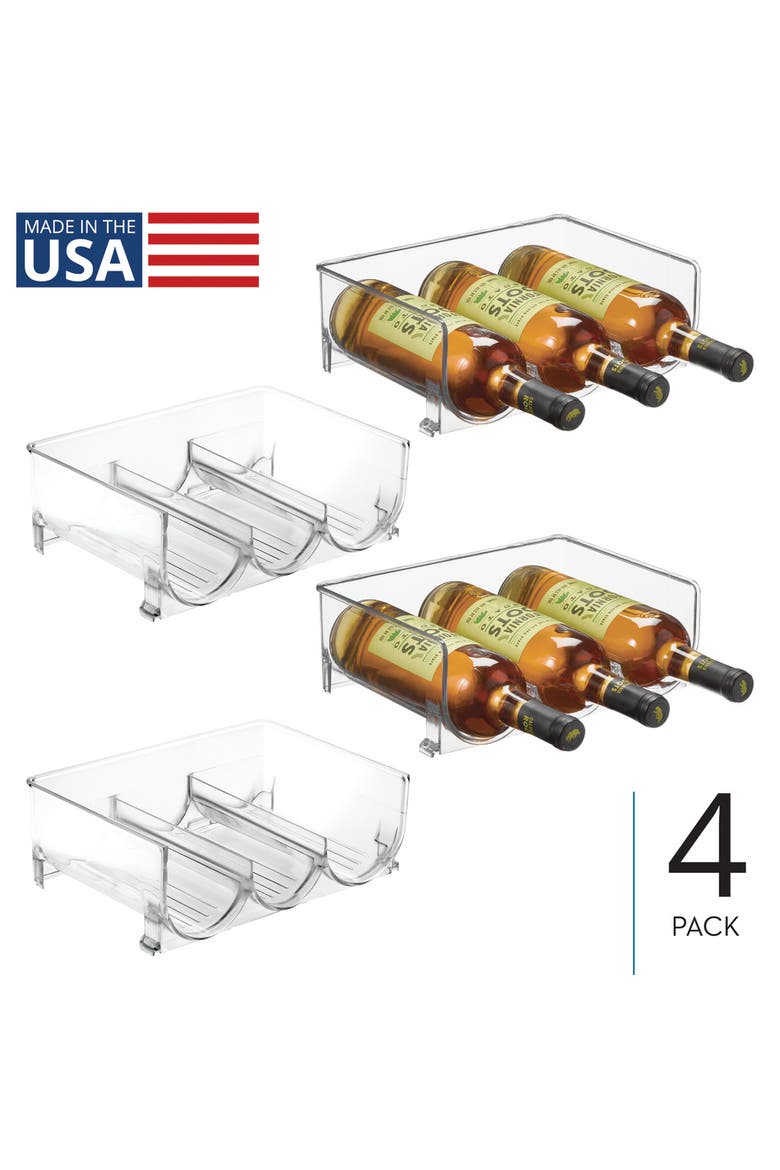 stackable 3-section bottle holder - clear - made in usa, Alternate, color, Clear