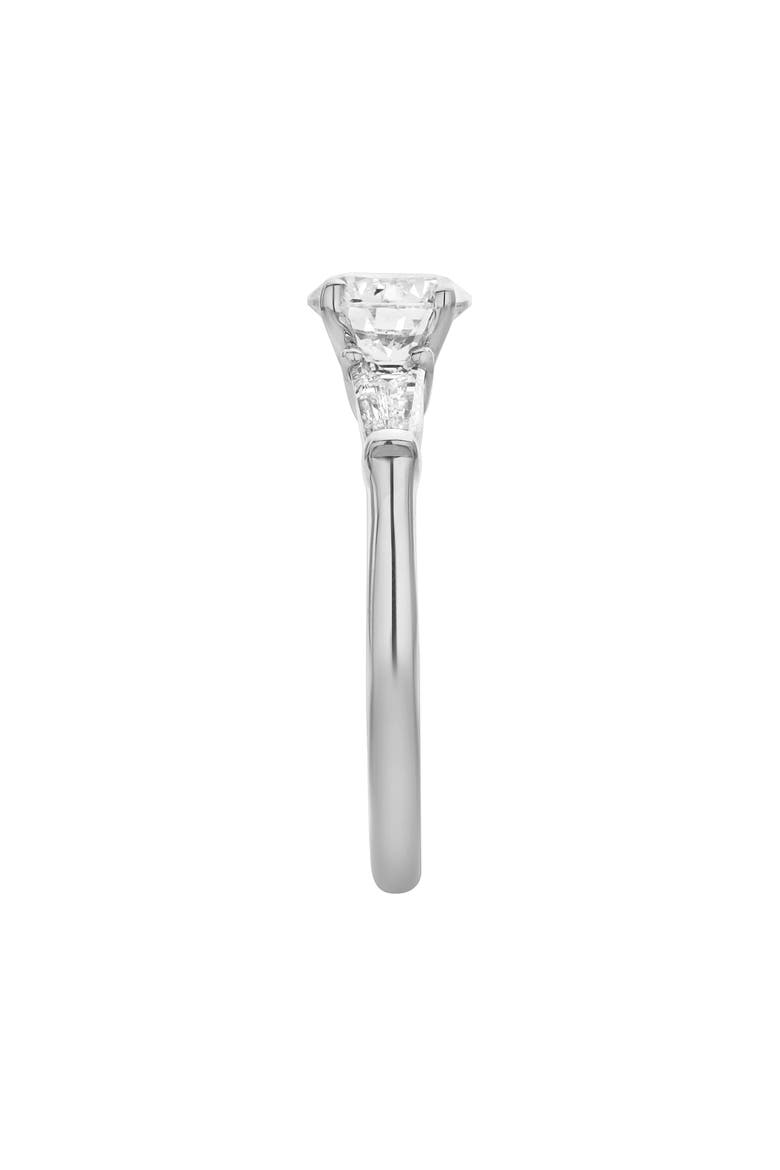 Nova 14K Gold Tapered Baguette & Round Cut Lab Grown Diamond Three Stone Ring - 1.48 ct, Alternate, color, 14K White Gold
