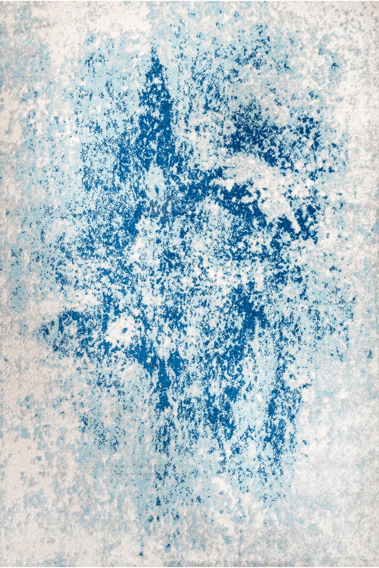 Dune Modern Abstract Area Rug, Main, color, Cream/Blue