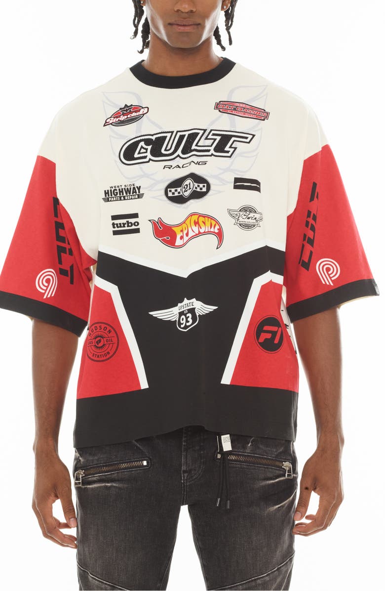 Cult of Individuality Race Graphic Oversize T-Shirt, Main, color, 