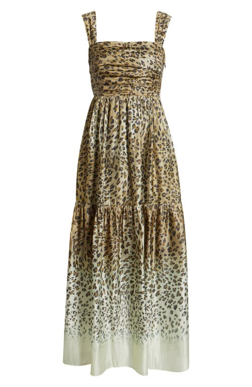 Kobi Halperin Meira Tiered Leopard-print Midi Dress In Brown Multi
