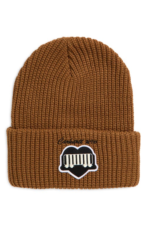 Carhartt Work In Progress OG Heart Train Beanie in Hamilton Brown 