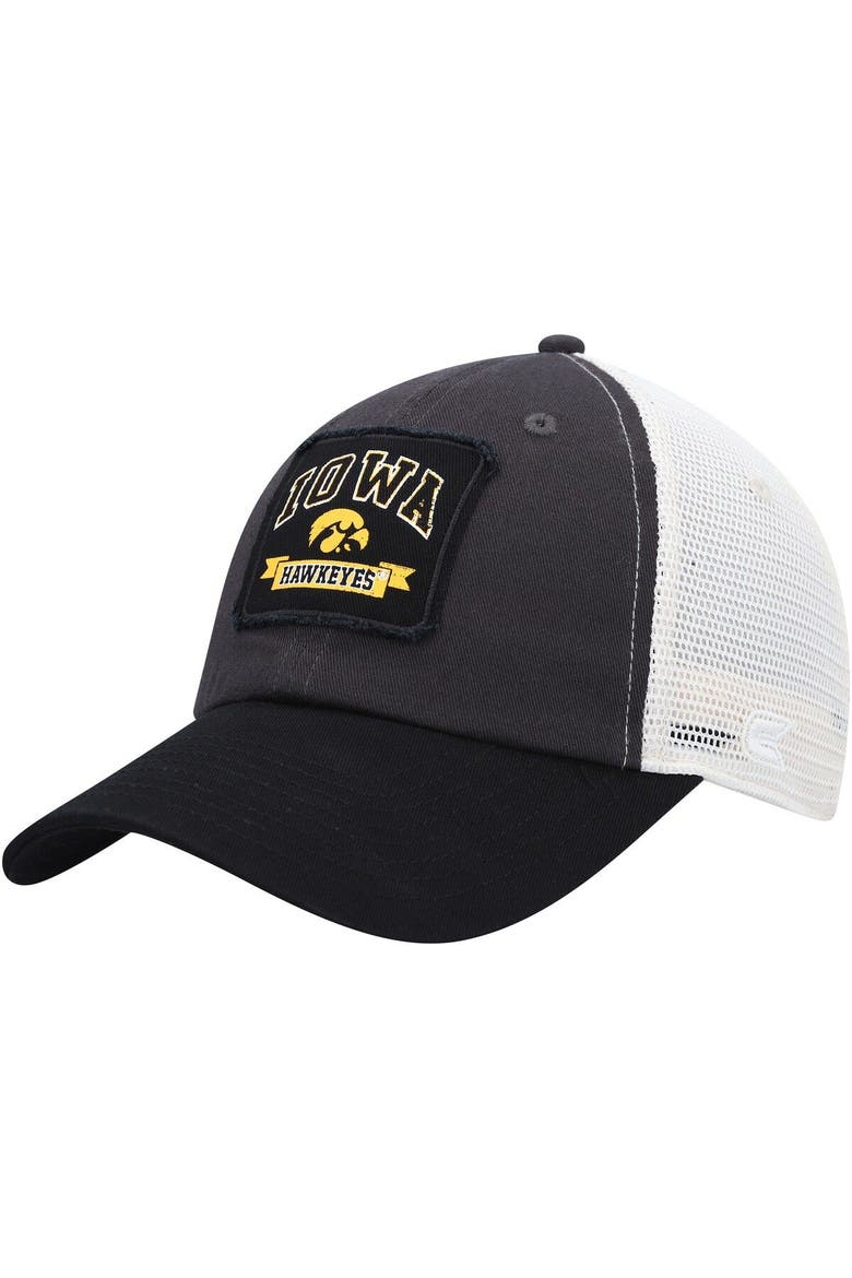 Men's Colosseum  Charcoal Iowa Hawkeyes Objection Snapback Hat, Main, color, Charcoal