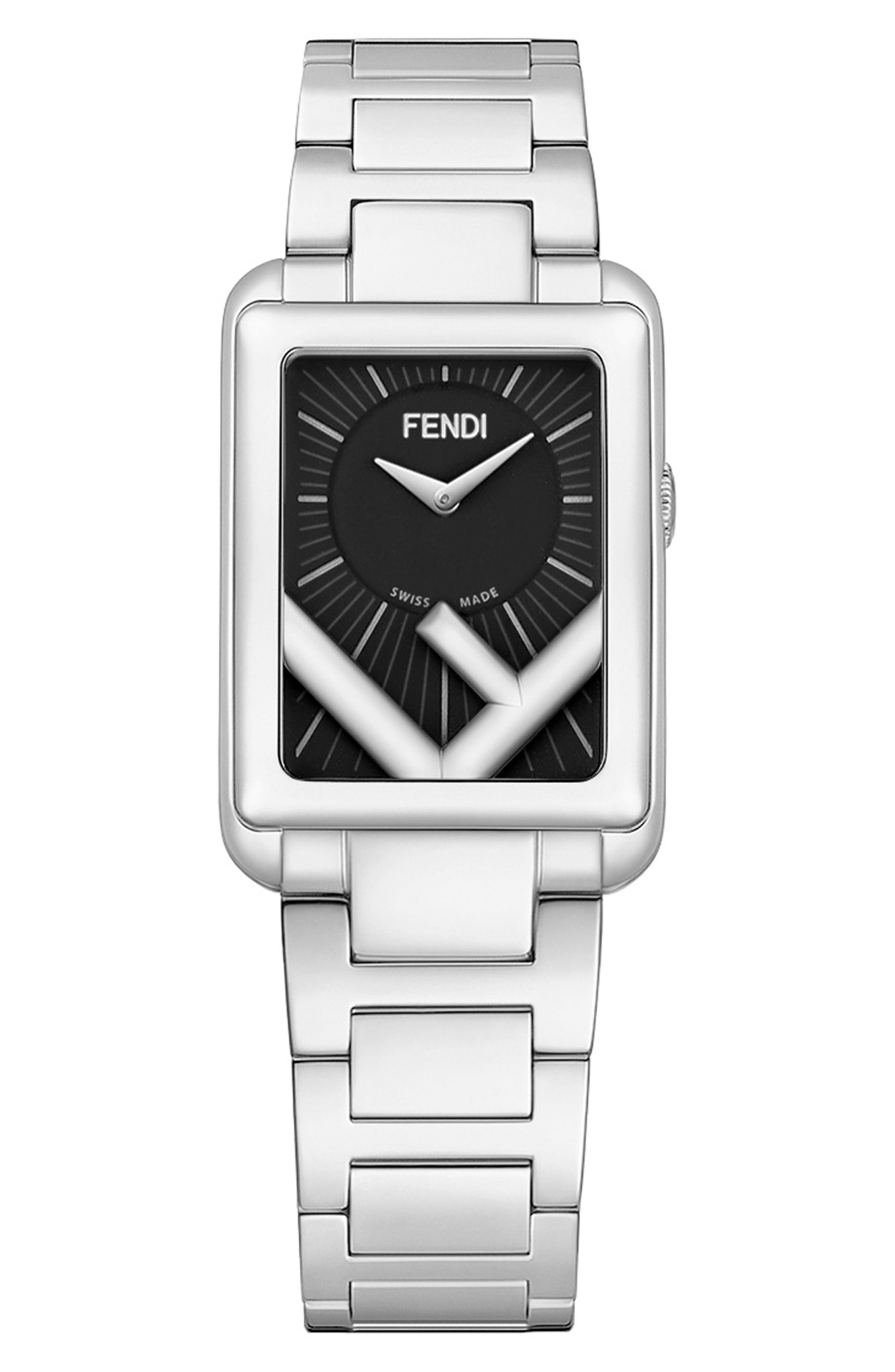 Fendi Run Away Rectangle Bracelet Watch, 22.5mm x 32mm