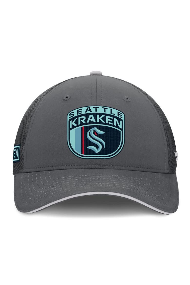 Men's Fanatics Gray Seattle Kraken Authentic Pro Home Ice Trucker Adjustable Hat, Alternate, color, Gray