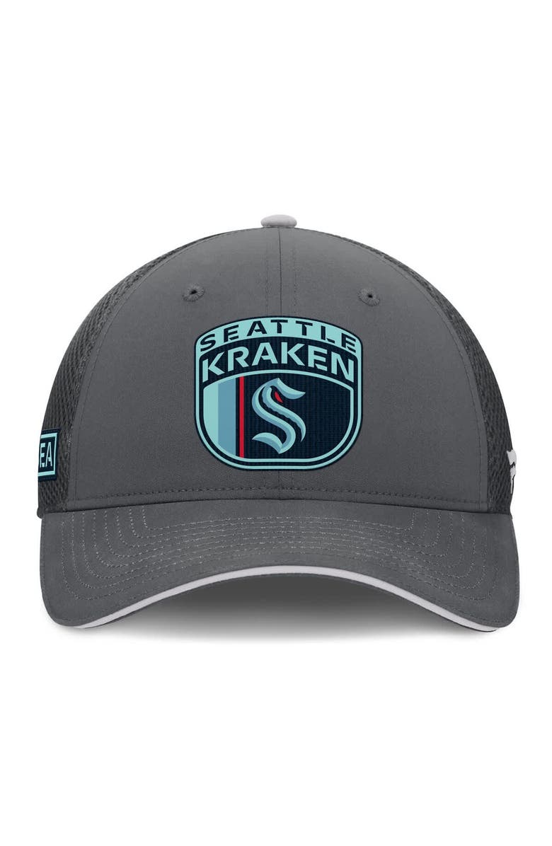 FANATICS Men's Fanatics Gray Seattle Kraken Authentic Pro Home Ice Trucker Adjustable Hat, Alternate, color, Gray