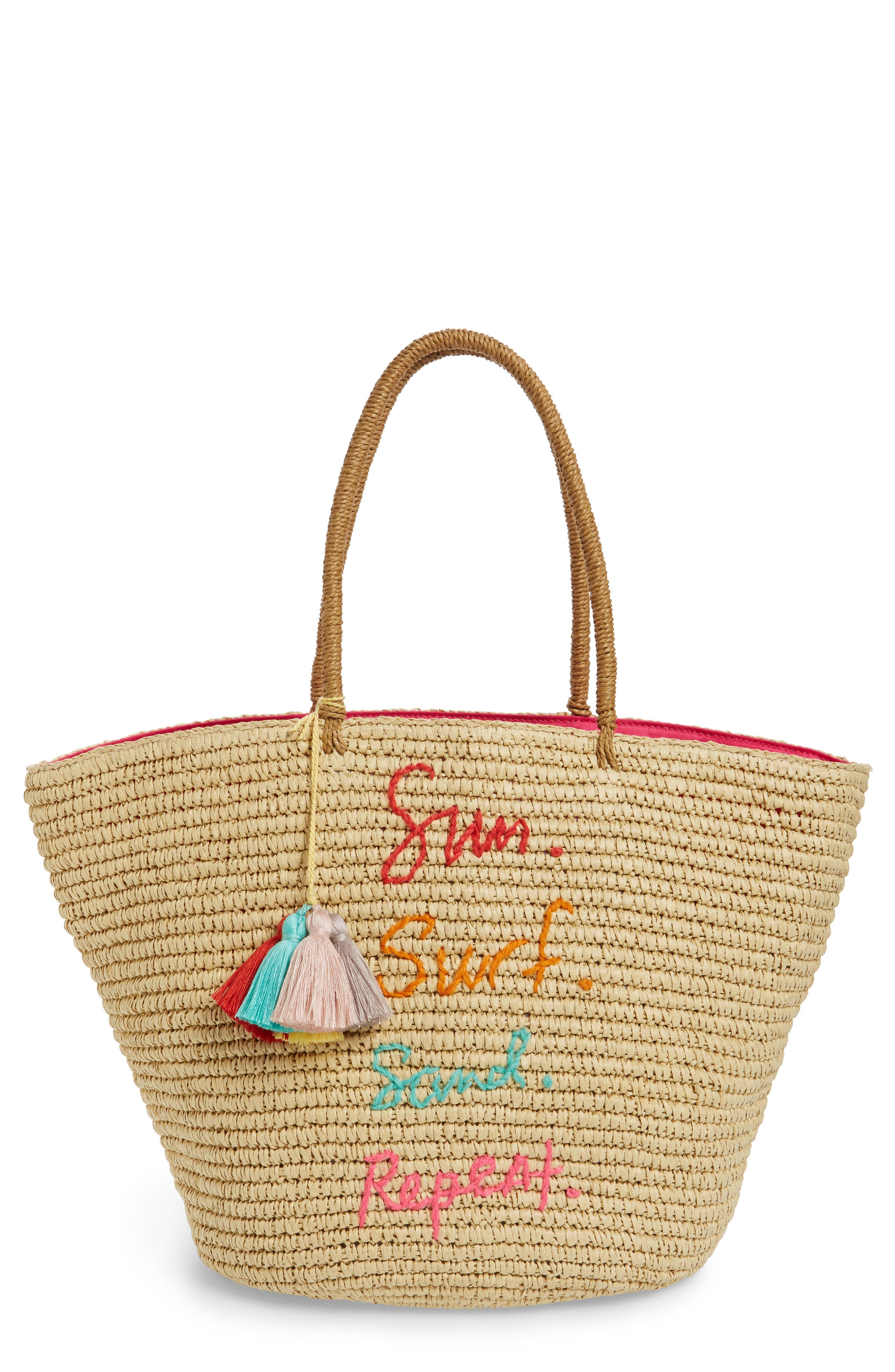 Straw Tote, Main, color, NATURAL