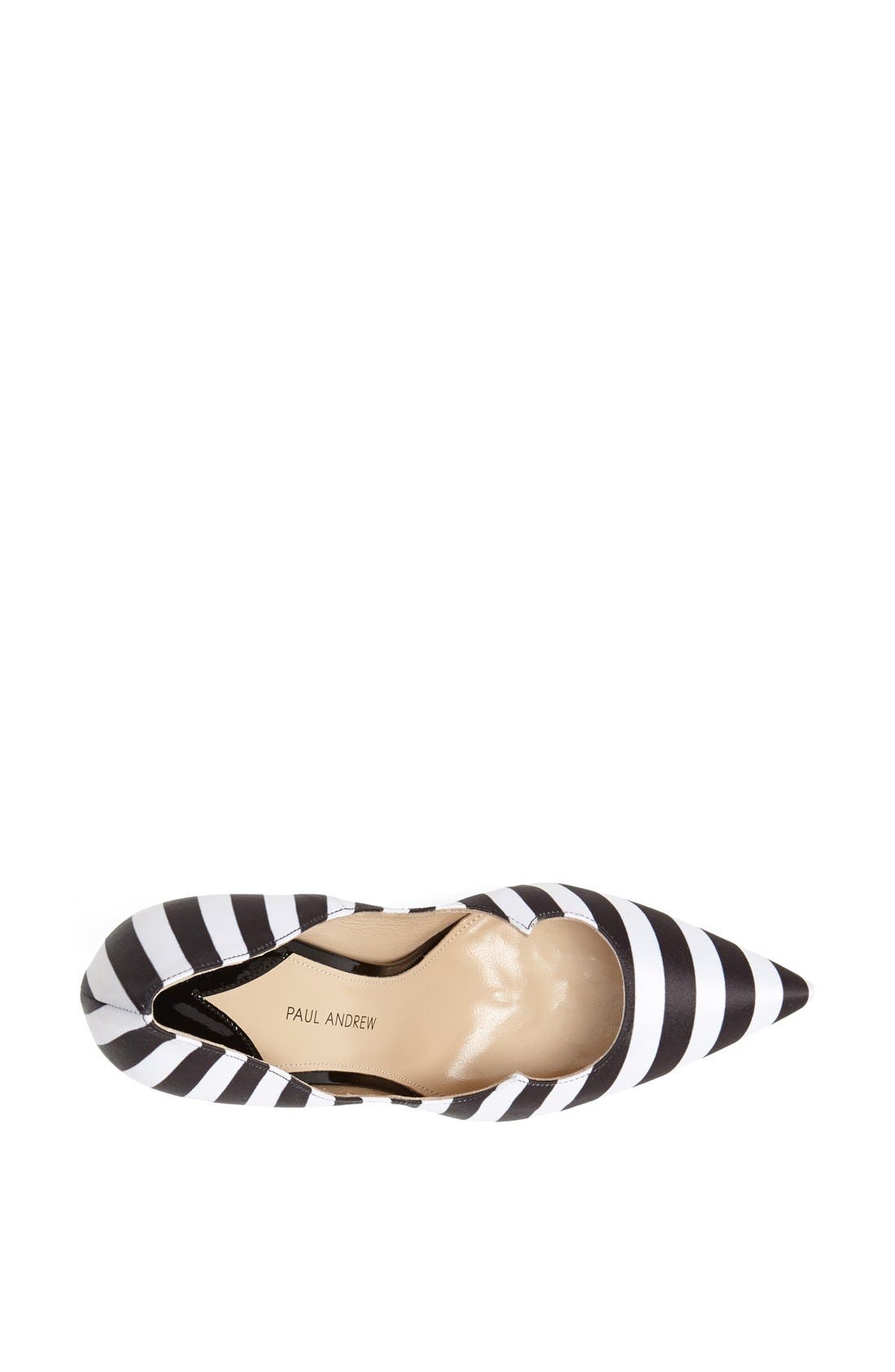 Paul Andrew 'Zenadia' Stripe Silk Pointy Toe Pump, Alternate, color, 
