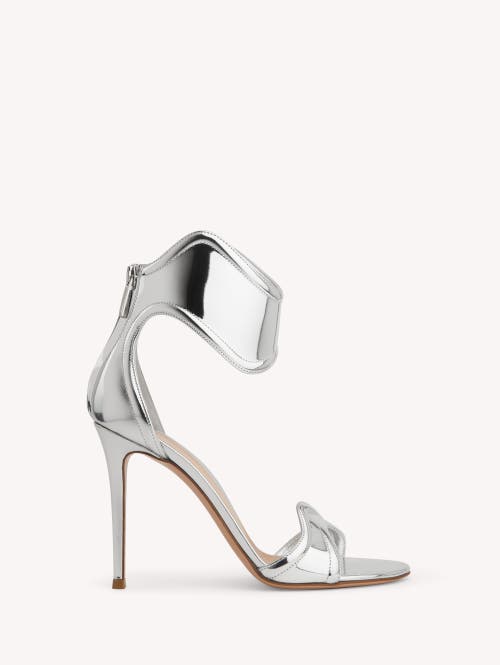 Gianvito Rossi Lucrezia 100mm Mirrored-leather Sandals In Silver