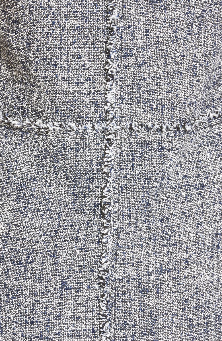 MICHAEL Michael Kors Fray Trim Sleeveless Tweed Sheath Dress, Alternate, color, 