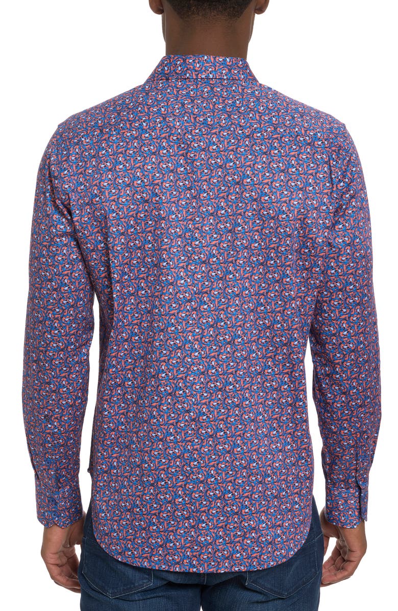 Robert Graham Golden Horn Stretch Button-Up Shirt, Alternate, color, Blue Multi