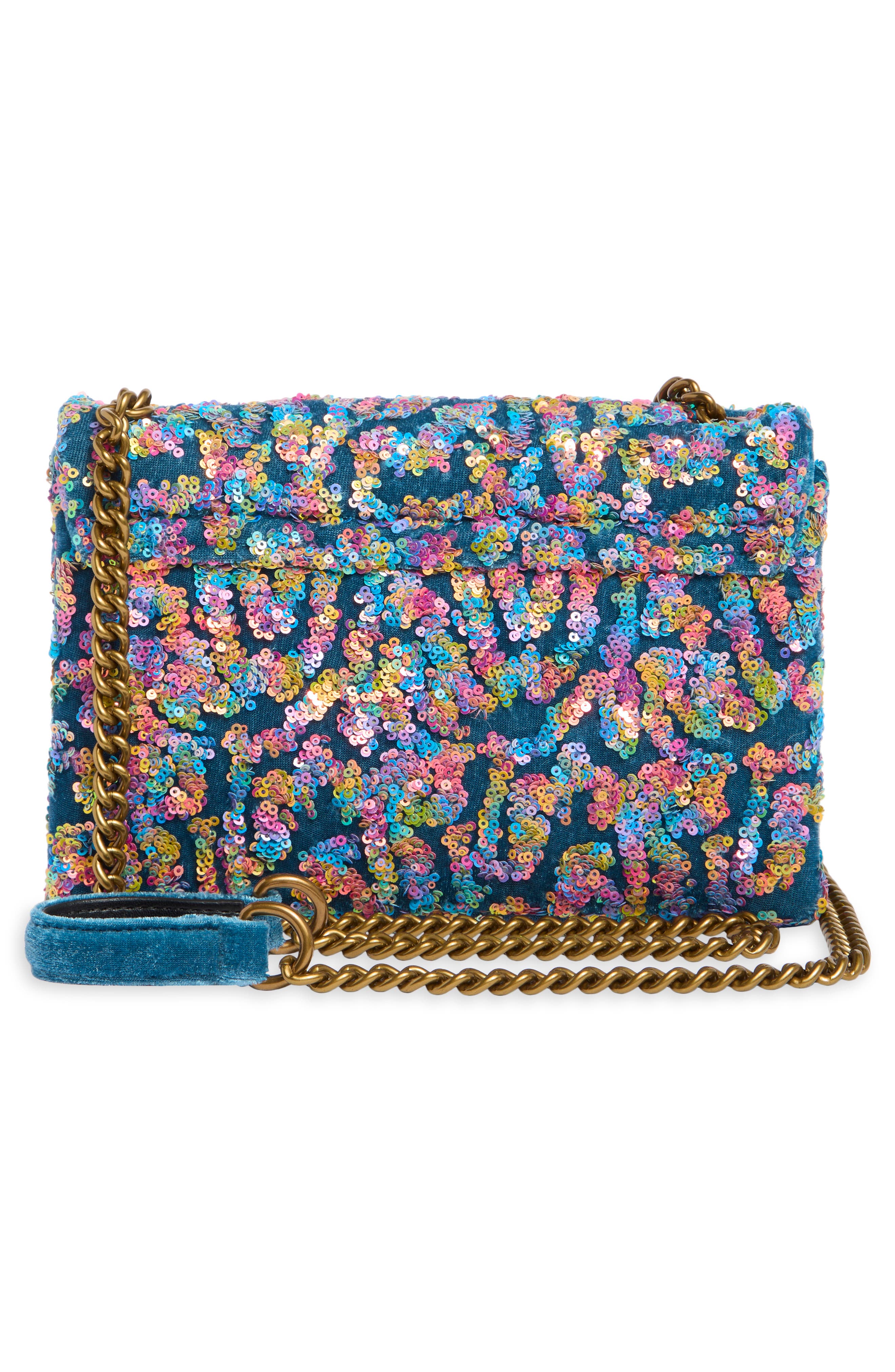 Kurt Geiger London Medium Brixton Sequins Shoulder Bag, Alternate, color, Blue Multi