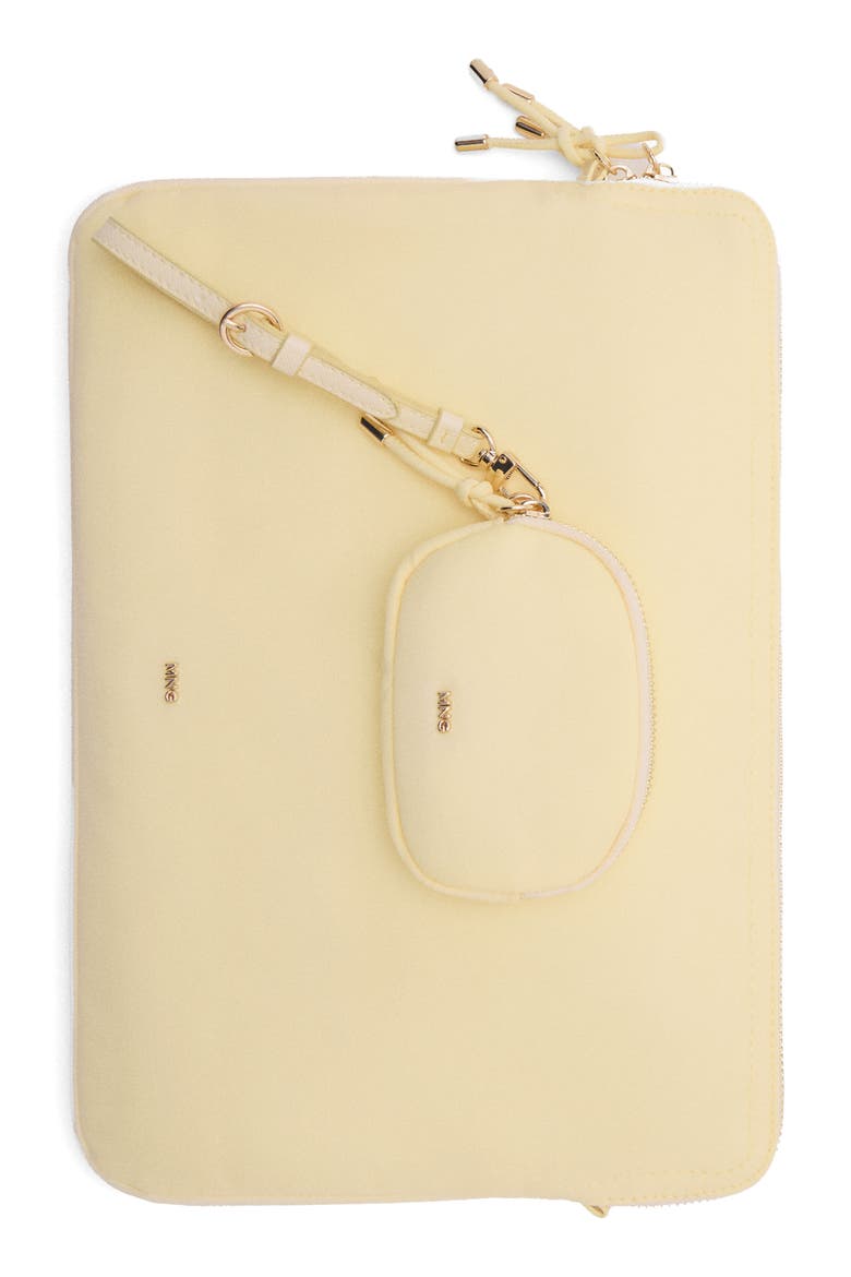 Laptop Sleeve with Zip Pouch, Alternate, color, PASTEL YELLOW