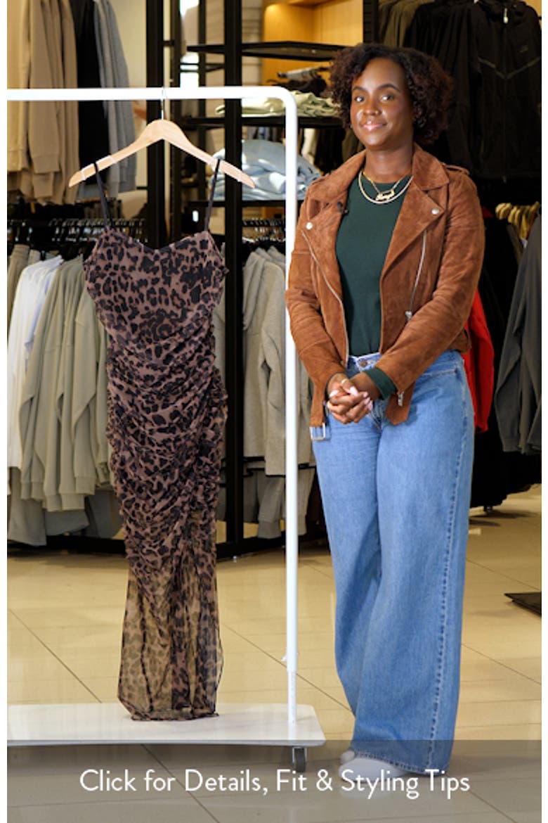 Ruched Mesh Midi Dress video