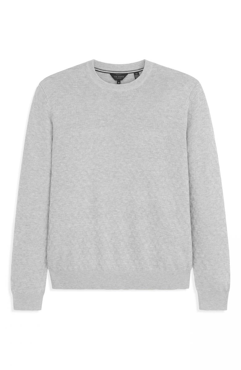 Ted Baker 'T' Stitch Crewneck Sweater, Alternate, color, Grey Heather