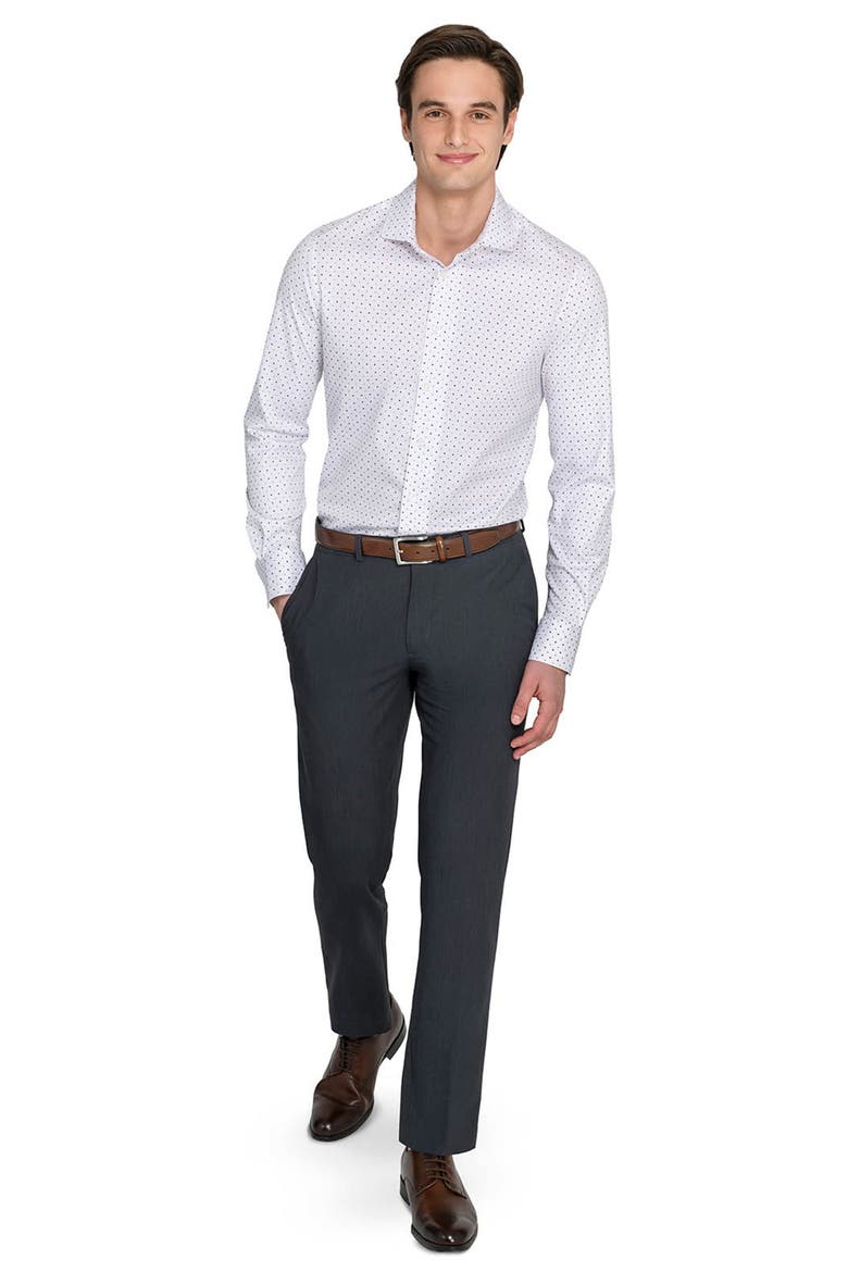 Slim Fit Metro Diamond Print Reworked Dress Shirt, Alternate, color, WHITE/ GREY