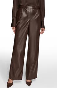 Donna Karan New York Pull On Faux Leather Pants